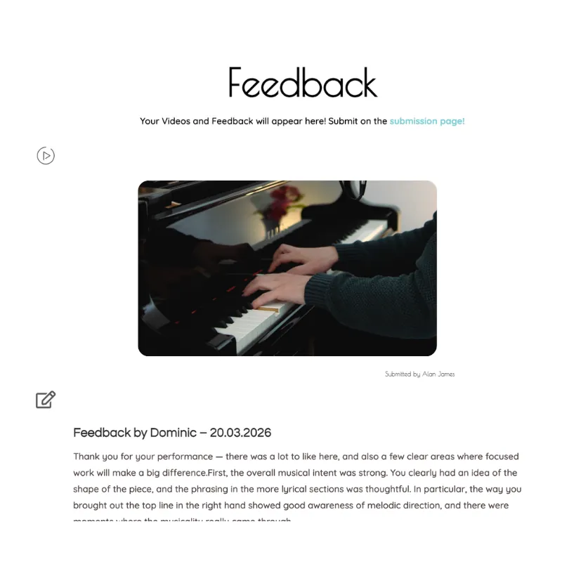 Monthly feedback preview
